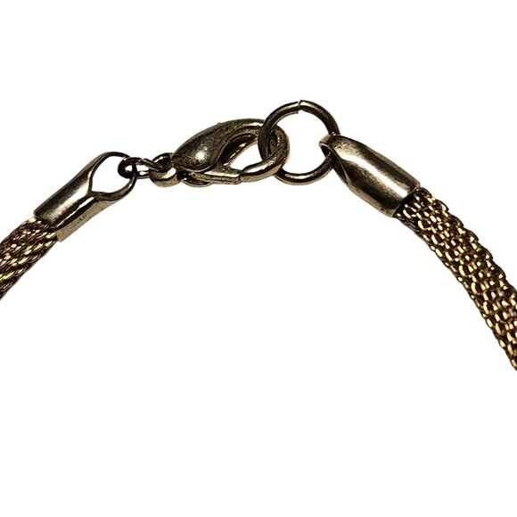 Vintage Elegant Gold Tone Mesh Rope Bracelet Classic Minimalist Fashion Jewelry - Picture 2 of 4